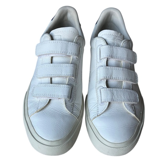 Veja Women's 8 Recife Sneakers 3 Strap Extra White Royal Blue Sustainable Vegan - Picture 8 of 15